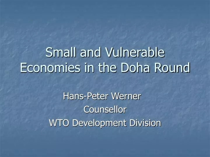 small and vulnerable economies in the doha round