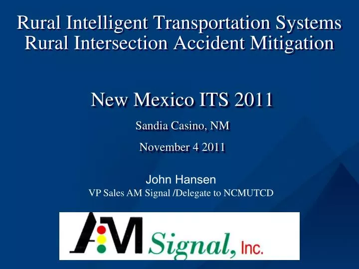 rural intelligent transportation systems rural intersection accident mitigation
