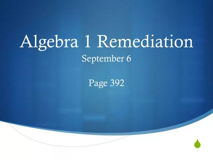 algebra 1 remediation