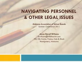 Navigating Personnel &amp; Other Legal Issues