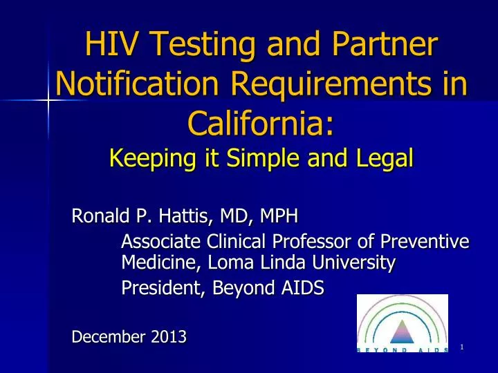 hiv testing and partner notification requirements in california keeping it simple and legal