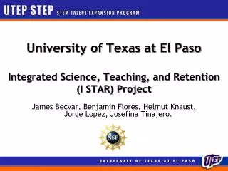 UTEP STEP STEM TALENT EXPANSION PROGRAM