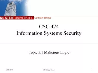 CSC 474 Information Systems Security