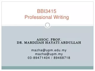 BBI3415 Professional Writing