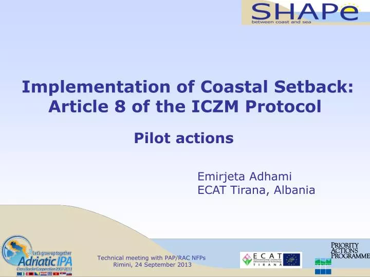 implementation of coastal setback article 8 of the iczm protocol