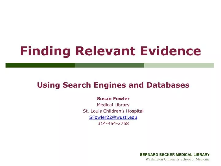 finding relevant evidence