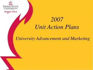 2007 Unit Action Plans