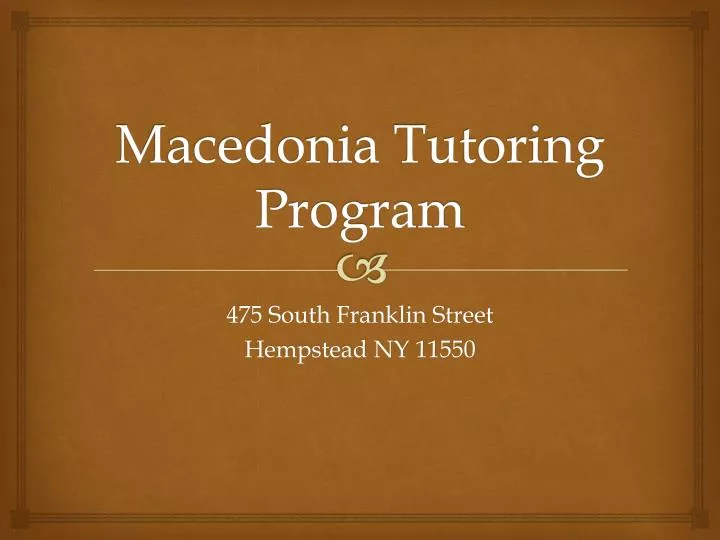 macedonia tutoring program