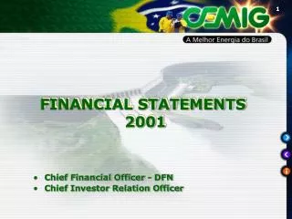 FINANCIAL STATEMENTS 2001