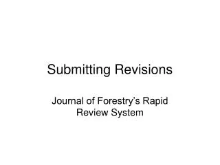 Submitting Revisions