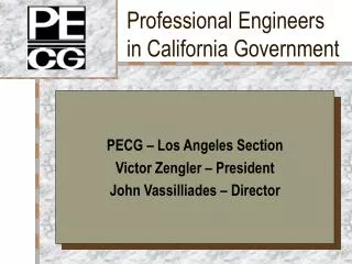 Professional Engineers in California Government