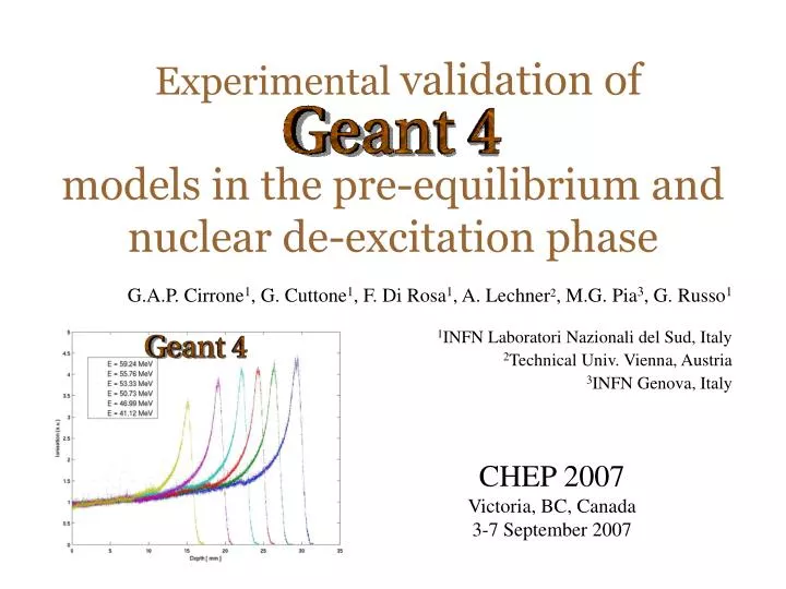 experimental validation of models in the pre equilibrium and nuclear de excitation phase