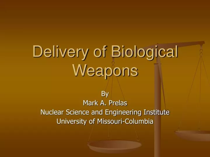 delivery of biological weapons