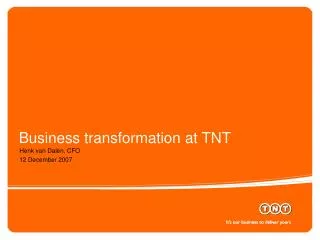 Business transformation at TNT