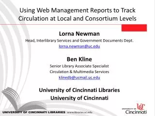Using Web Management Reports to Track Circulation at Local and Consortium Levels