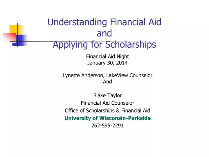 understanding financial aid and applying for scholarships