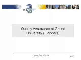 Quality Assurance at Ghent University (Flanders)