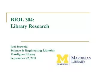 General Information - Library website: library.umd.umich