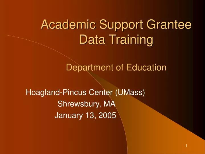 academic support grantee data training department of education