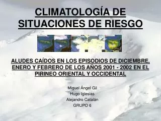 climatolog a de situaciones de riesgo