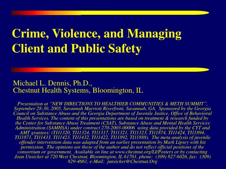 crime violence and managing client and public safety