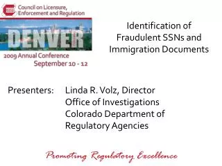 Identification of Fraudulent SSNs and Immigration Documents