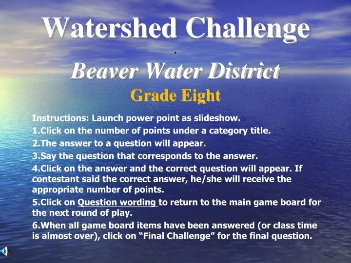 watershed challenge beaver water district