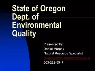 State of Oregon Dept. of Environmental Quality