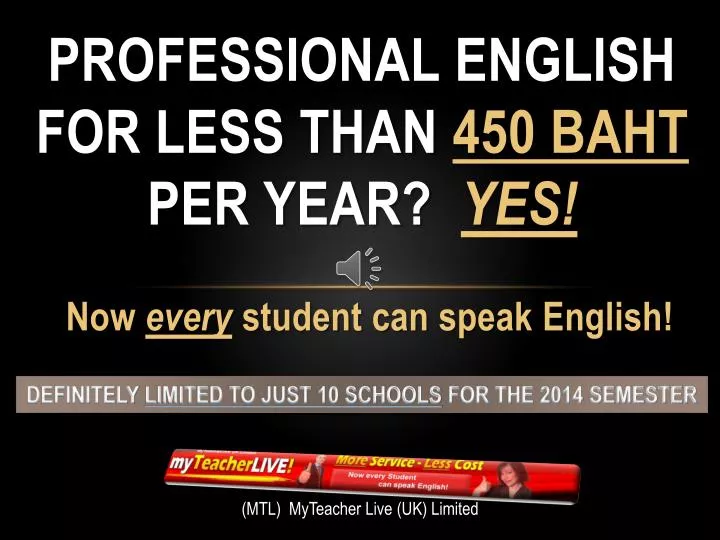 professional english for less than 450 baht per year yes