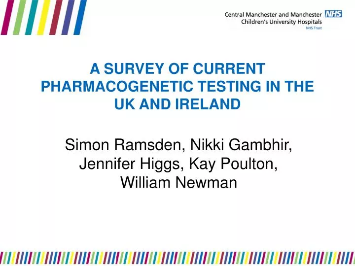 a survey of current pharmacogenetic testing in the uk and ireland