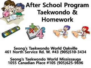 After School Program Taekwondo &amp; Homework