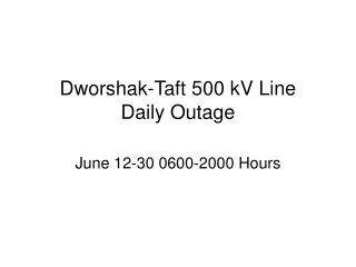 Dworshak-Taft 500 kV Line Daily Outage