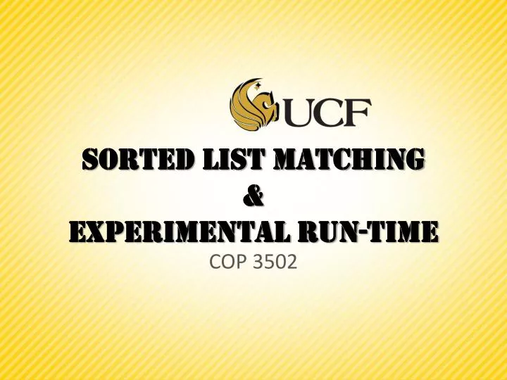 sorted list matching experimental run time