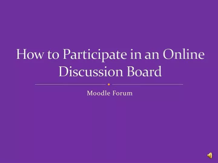 how to participate in an online discussion board