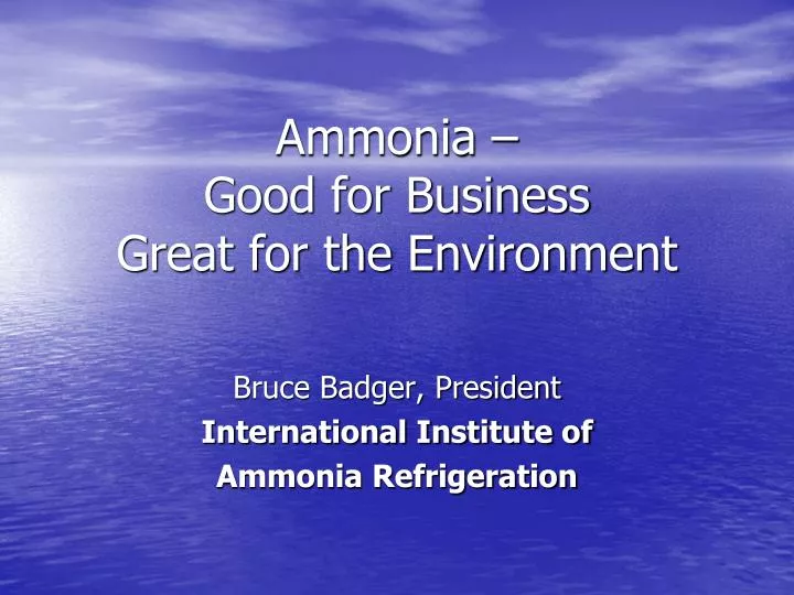 ammonia good for business great for the environment