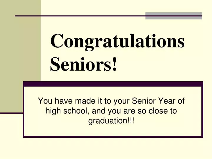 congratulations seniors