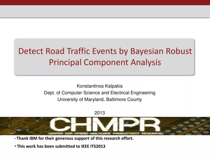 detect road traffic events by bayesian robust principal component analysis