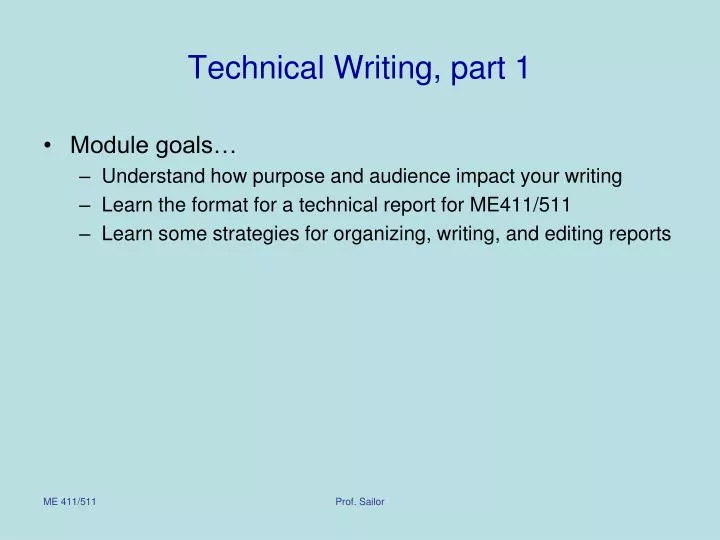 technical writing part 1