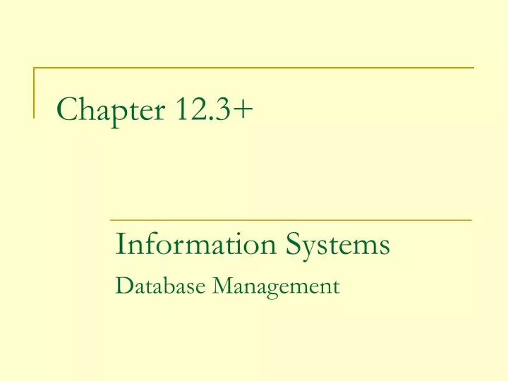 information systems database management