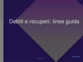 debiti e recuperi linee guida