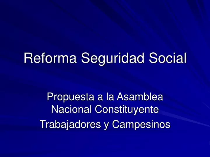 reforma seguridad social