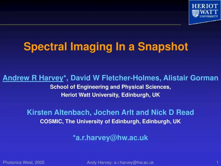 spectral imaging in a snapshot