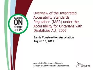 Barrie Construction Association August 19, 2011