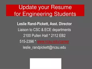 Update your Resume for Engineering Students