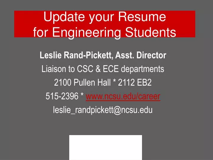update your resume for engineering students