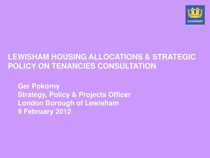 lewisham housing allocations strategic policy on tenancies consultation