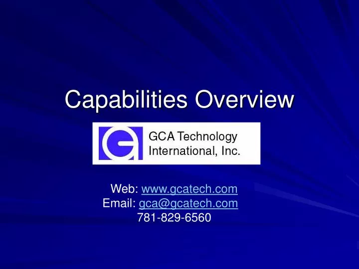 capabilities overview