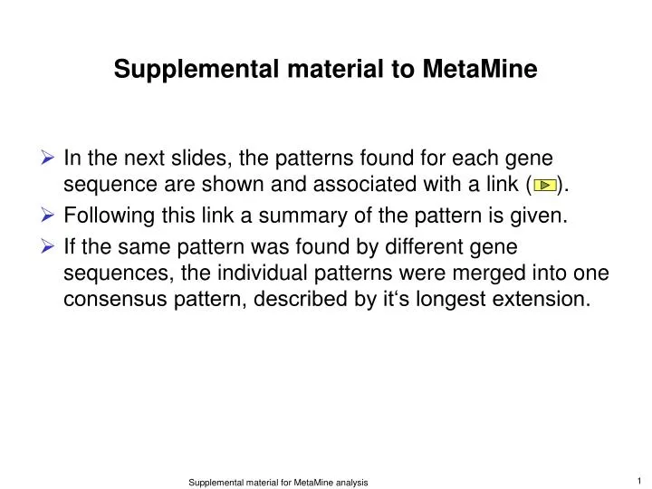 supplemental material to metamine