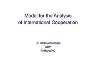 Model for the Analysis of International Cooperation