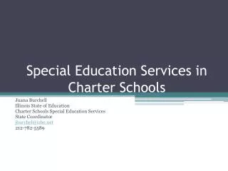 Special Education Services in Charter Schools